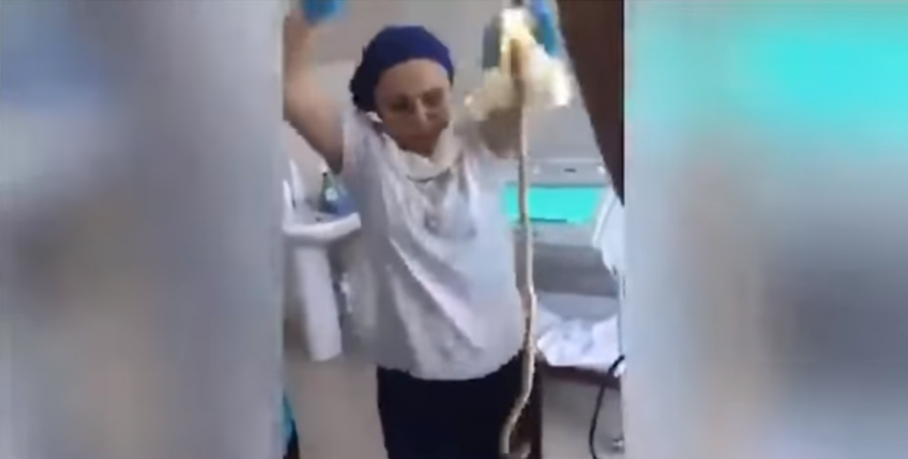 (Video) Médicos sacan serpiente de un metro de la garganta de una mujer en Rusia